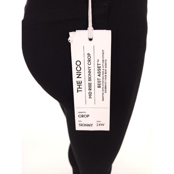 Aritzia Denim Forum The Nico Mid Rise Skinny Crop Jean Size 24 XS Black Stretch - Picture 13 of 16
